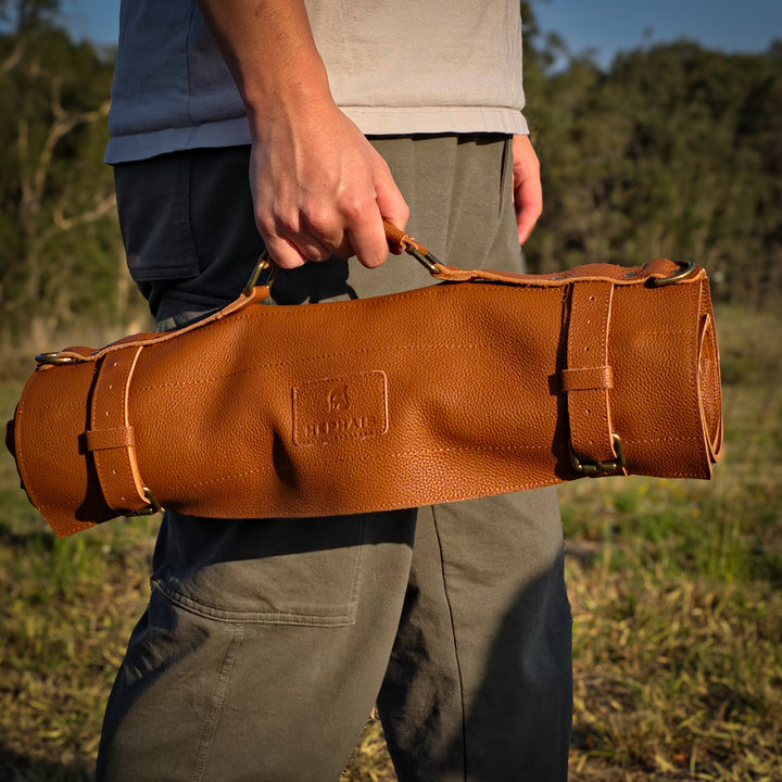 Leather Knife Roll Bag — 10 Pockets HEPHAIS