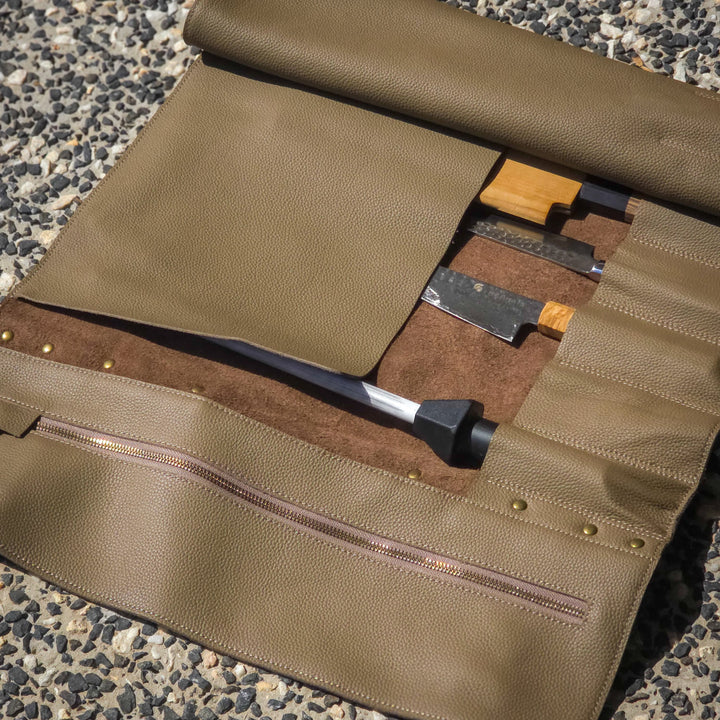 Leather Knife Roll Bag — 10 Pockets HEPHAIS