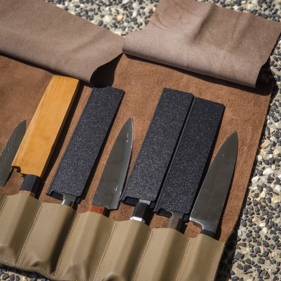 Leather Knife Roll Bag — 10 Pockets HEPHAIS