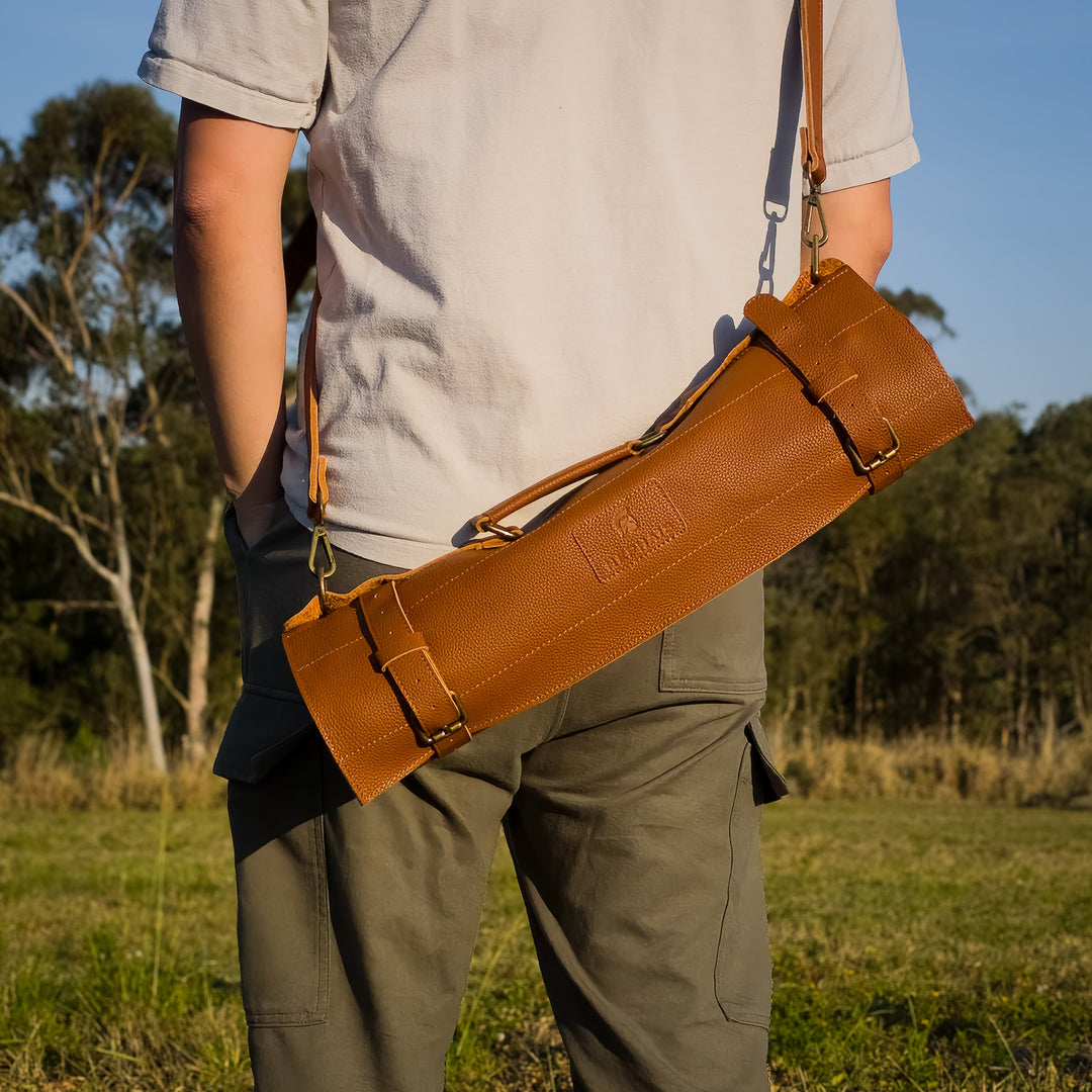 Leather Knife Roll Bag — 10 Pockets HEPHAIS