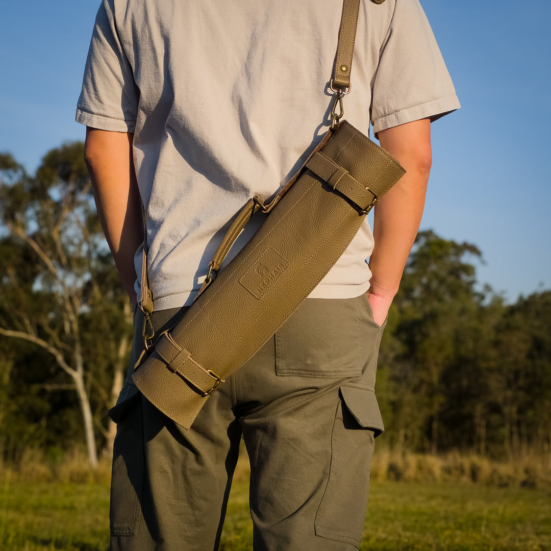 Leather Knife Roll Bag — 10 Pockets HEPHAIS
