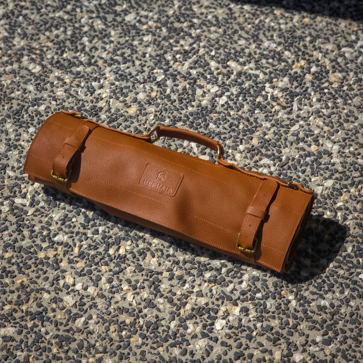 Leather Knife Roll Bag — 10 Pockets HEPHAIS