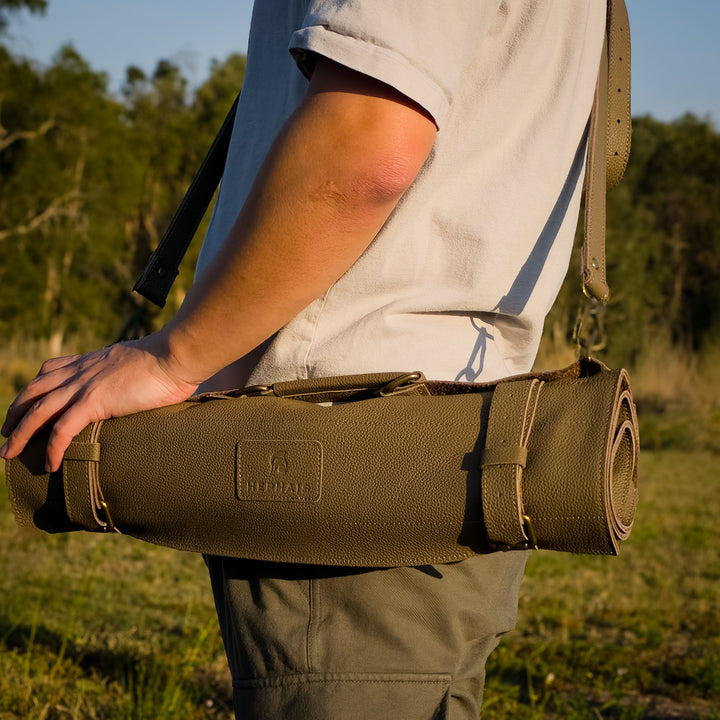 Gray - Leather Knife Bad Shoulder Strap