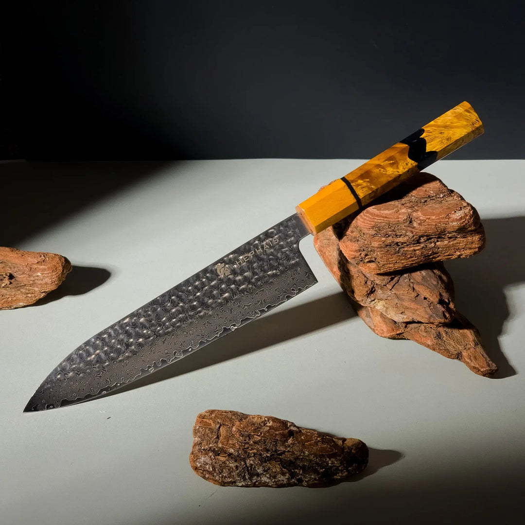 How to care for kitchen knives — Hephais Damascus chef knife