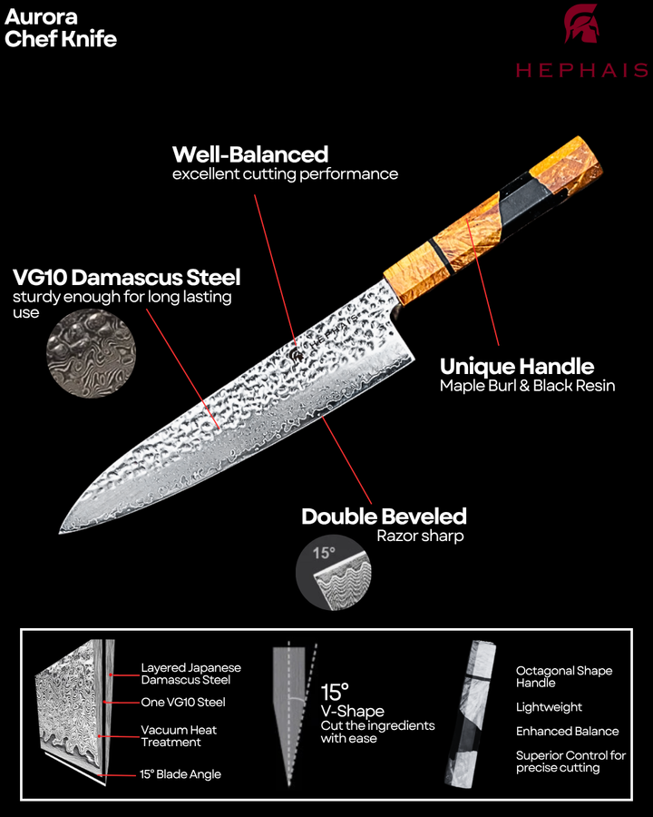 AURORA | Damascus Chef Knife