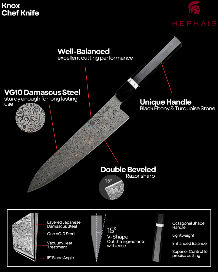 KNOX | Damascus Chef Knife