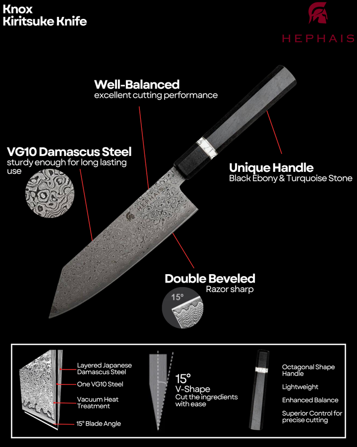 KNOX | Damascus Kiritsuke Chef Knife