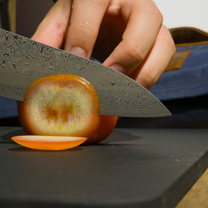 Chef knife with knife roll