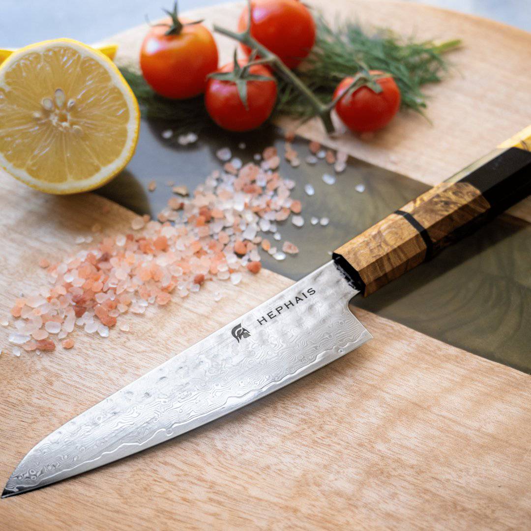Kitchen Knives - Aurora Damascus Steel Petty Knife 160mm - HEPHAIS