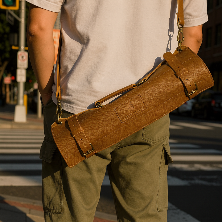 Premium Leather Knife Roll Bag HEPHAIS