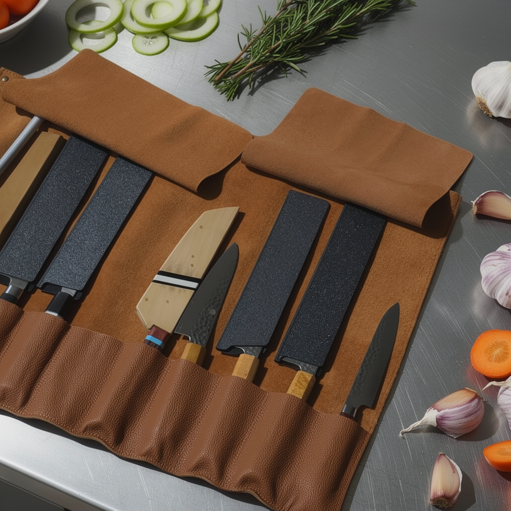 Premium Leather Knife Roll Bag HEPHAIS