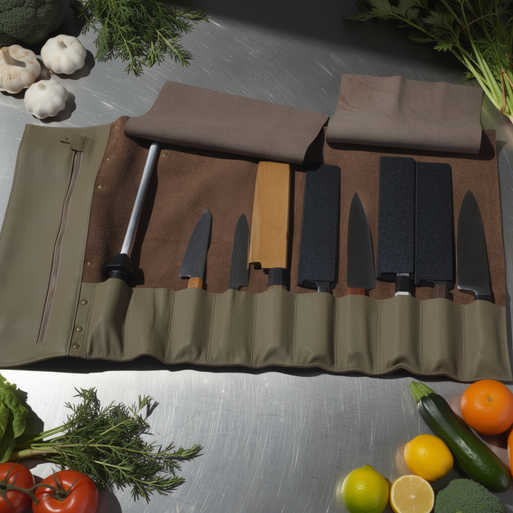 Premium Leather Knife Roll Bag HEPHAIS
