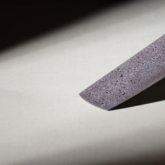 Close-up of Knox Nakiri Knife Ebony Handle and Matte Blade Finish