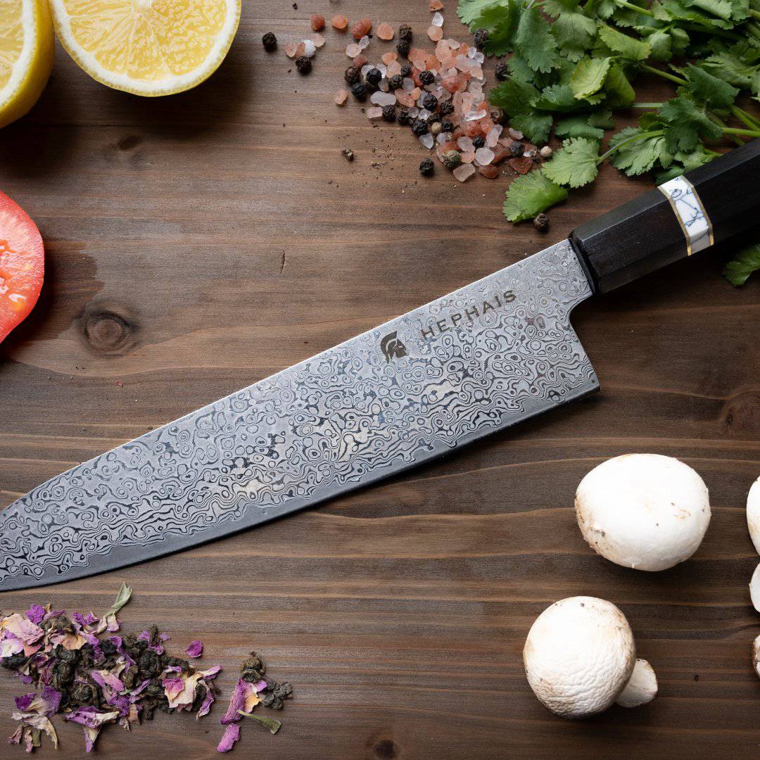 Kitchen Knives - Knox - Damascus Steel Chef Knife - HEPHAIS
